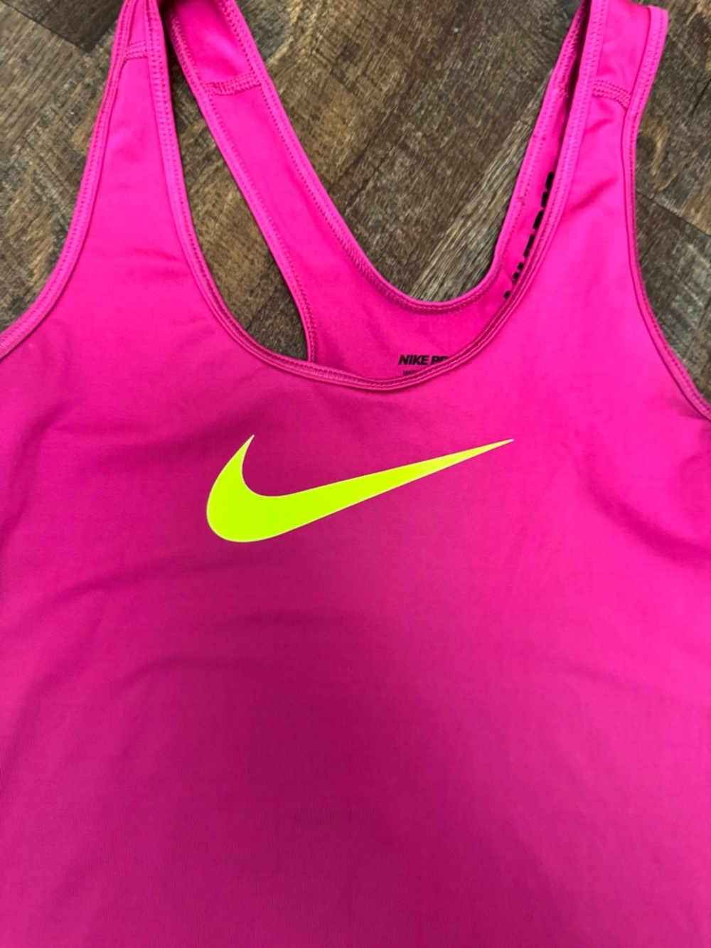 Nike Women's Pink Dri-FIT Racerback Tank with Neon Logo size small - Picture 2 of 6